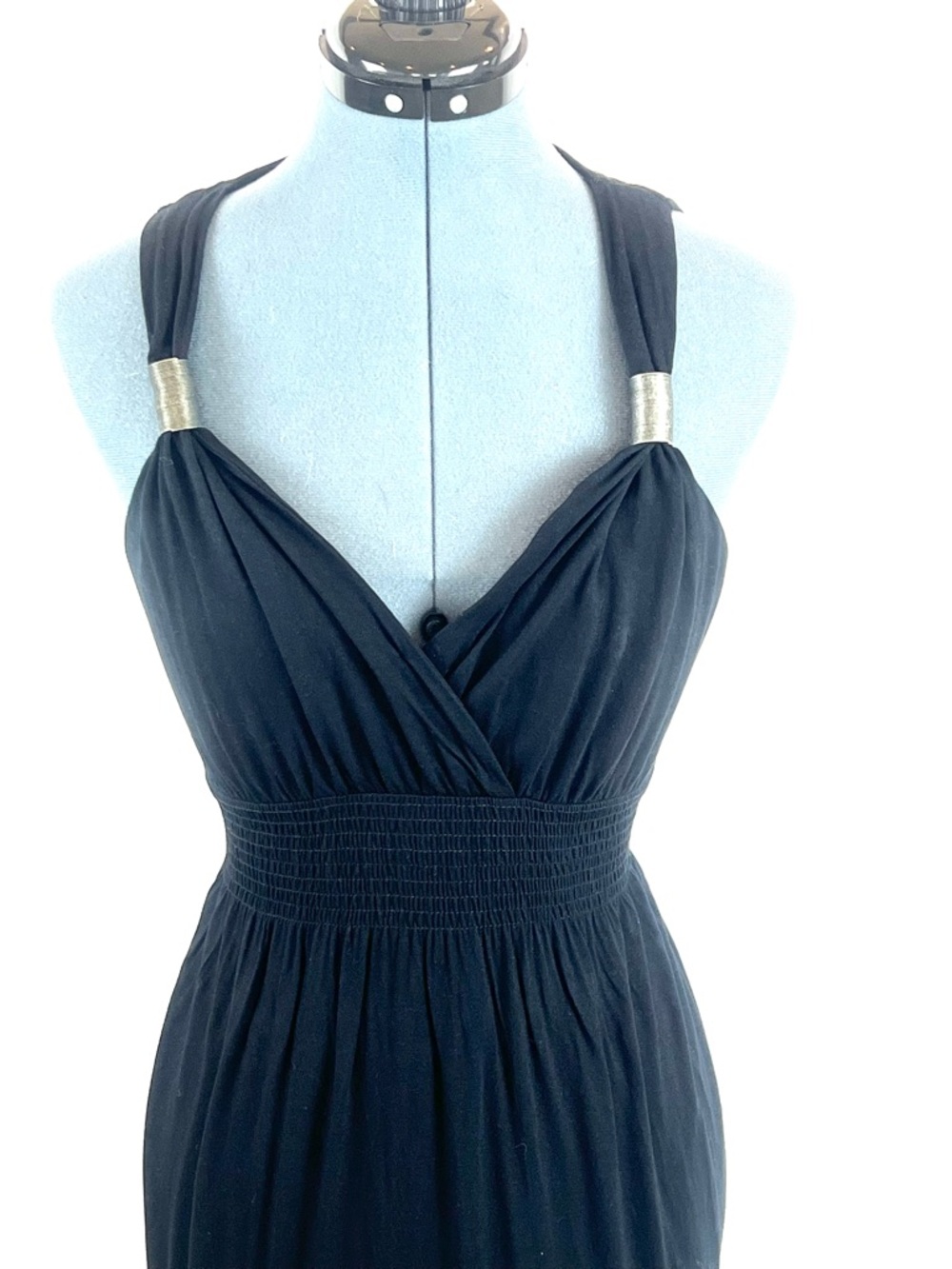 Lascana Black Maxi dress, spirals on straps, empire waist 10 117 - Picture 4 of 6